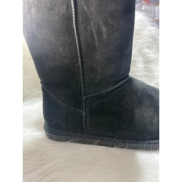 LAMO Womens Black Suede Mid-Calf Boots With Faux Fur Lining 10 - Picture 3 of 8